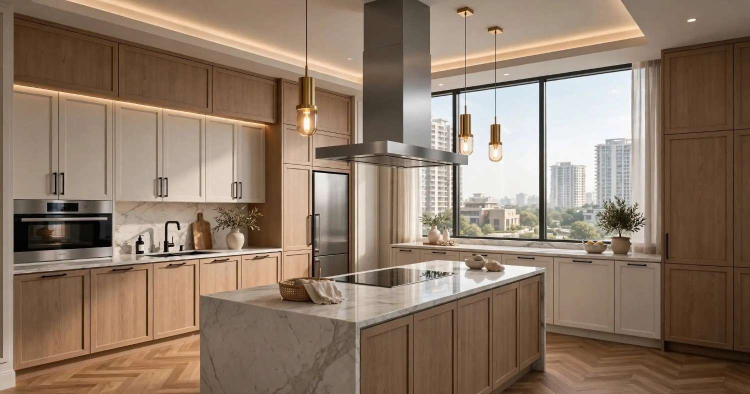 Modern modular kitchen with premium fittings