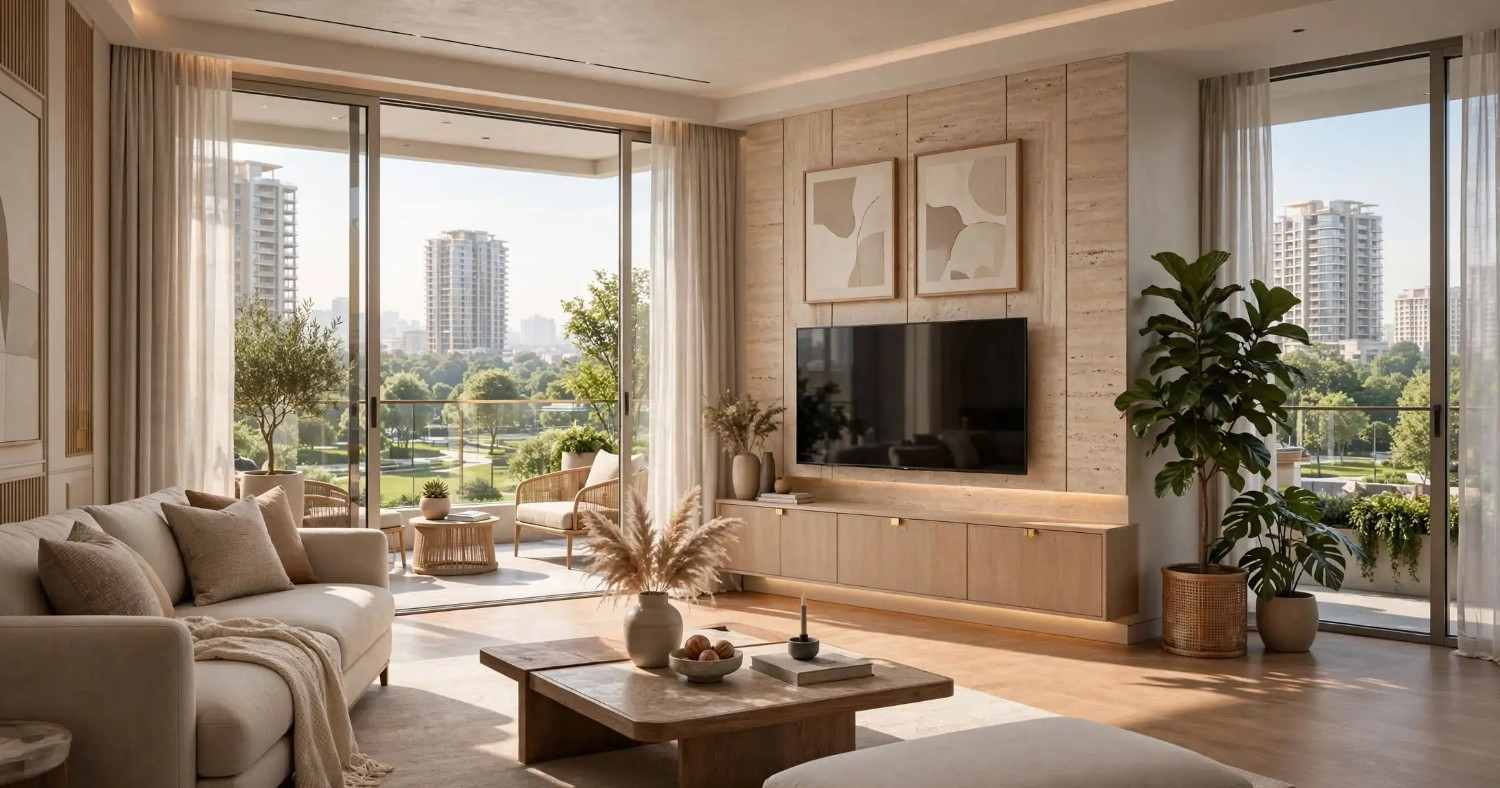 Spacious living room interior with modern design